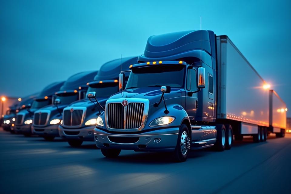 Top Dawg trucking fleet on highway